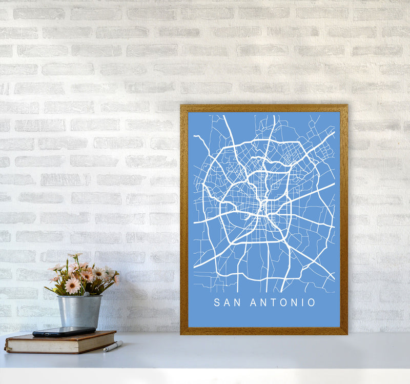 San Antonio Map Blueprint Art Print by Pixy Paper A2 Print Only