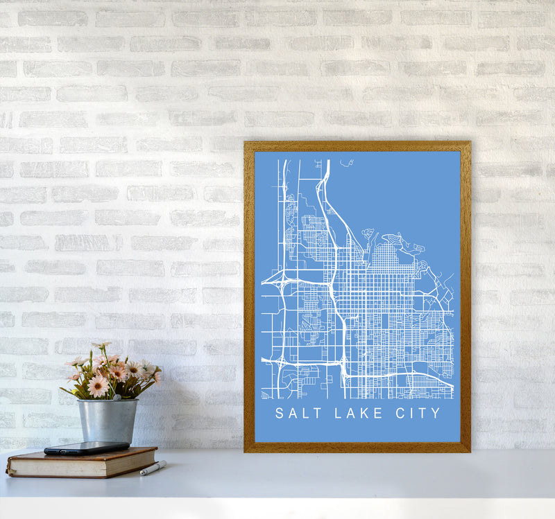 Salt Lake City Map Blueprint Art Print by Pixy Paper A2 Print Only