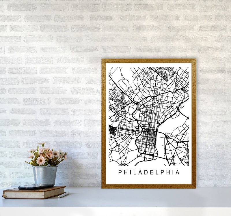 Philadelphia Map Art Print by Pixy Paper A2 Print Only