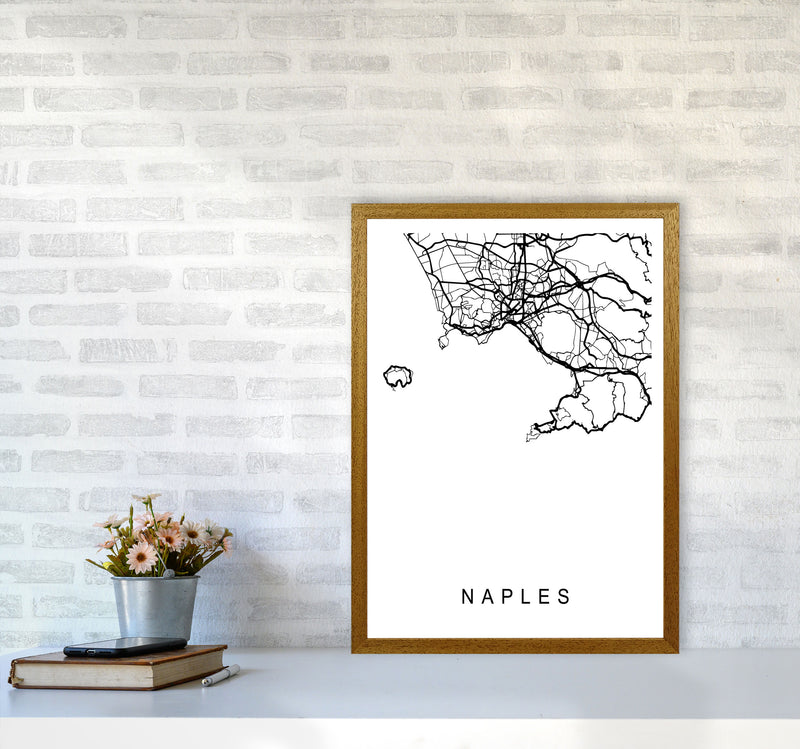 Naples Map Art Print by Pixy Paper A2 Print Only
