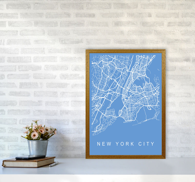 New York City Map Blueprint Art Print by Pixy Paper A2 Print Only