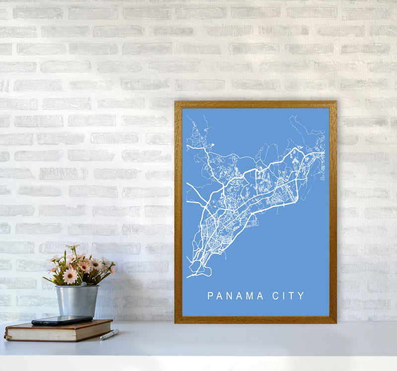Panama City Map Blueprint Art Print by Pixy Paper A2 Print Only