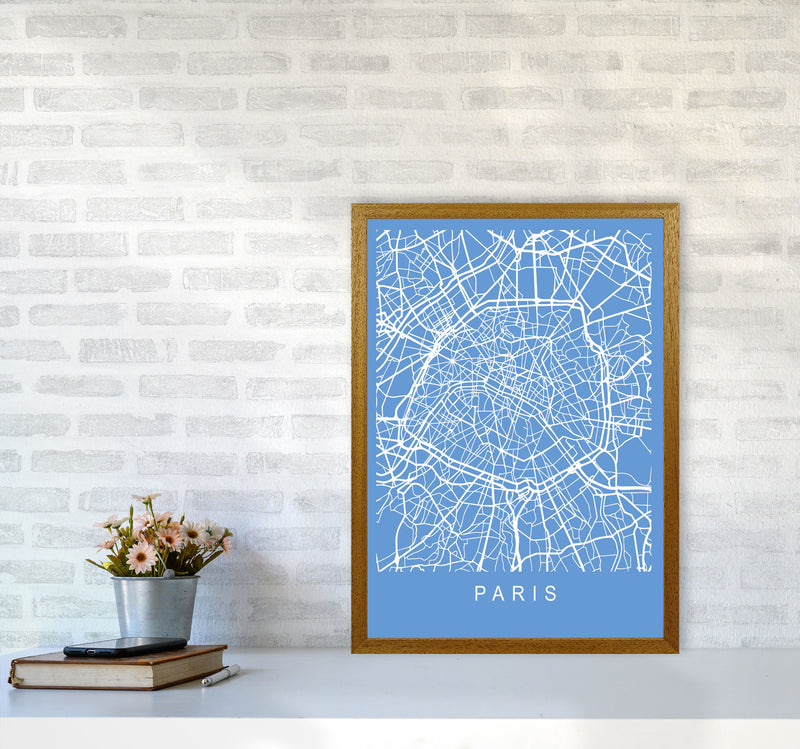 Paris Map Blueprint Art Print by Pixy Paper A2 Print Only