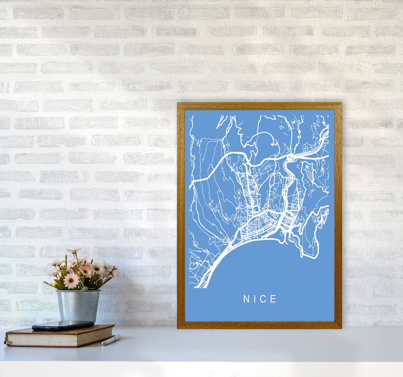 Nice Map Blueprint Art Print by Pixy Paper A2 Print Only