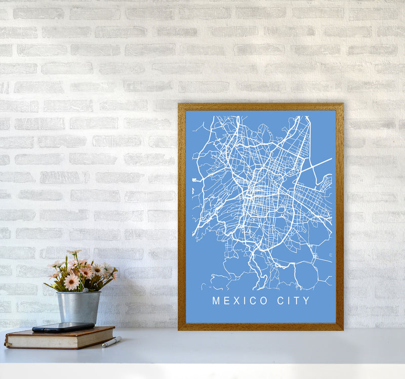 Mexico City Map Blueprint Art Print by Pixy Paper A2 Print Only