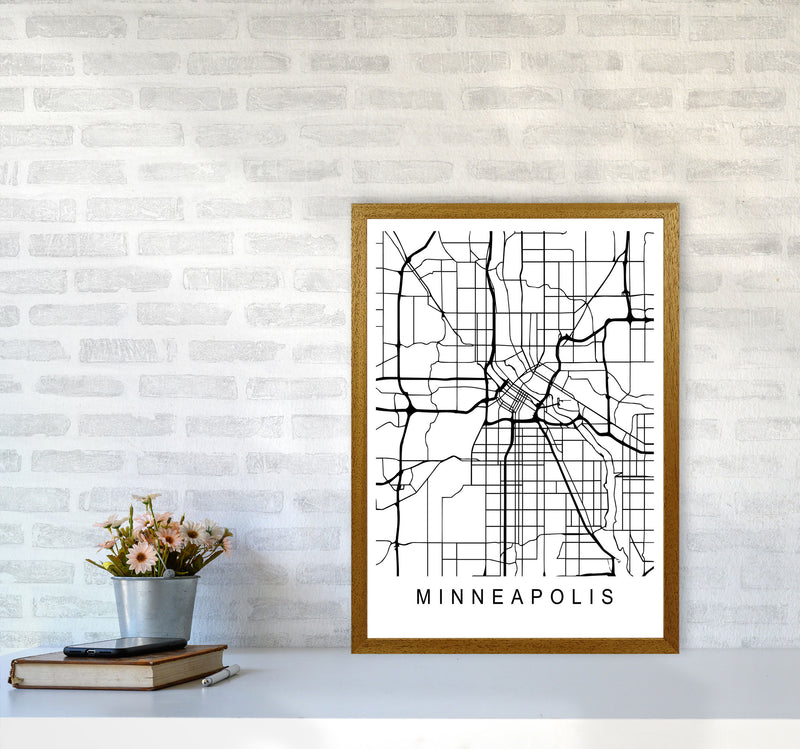 Minneapolis Map Art Print by Pixy Paper A2 Print Only