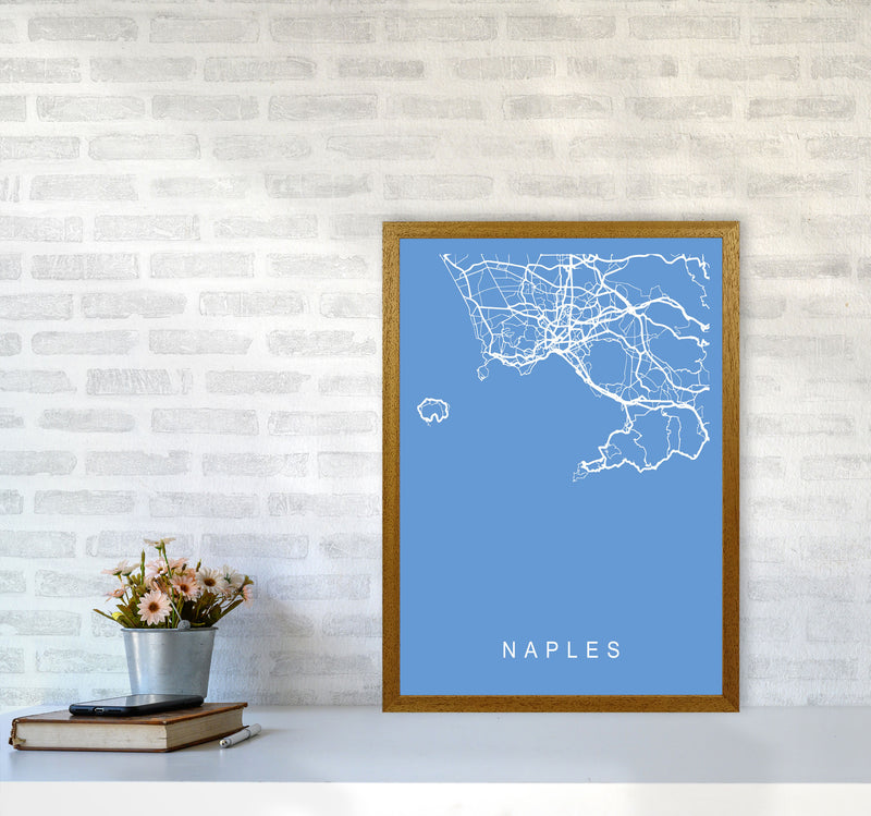 Naples Map Blueprint Art Print by Pixy Paper A2 Print Only
