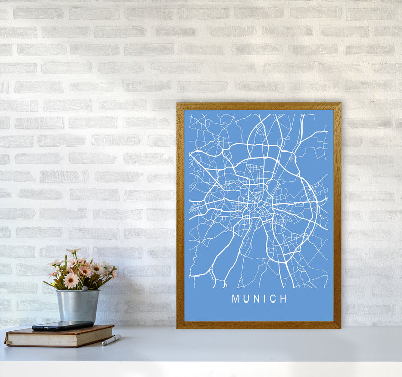 Munich Map Blueprint Art Print by Pixy Paper A2 Print Only