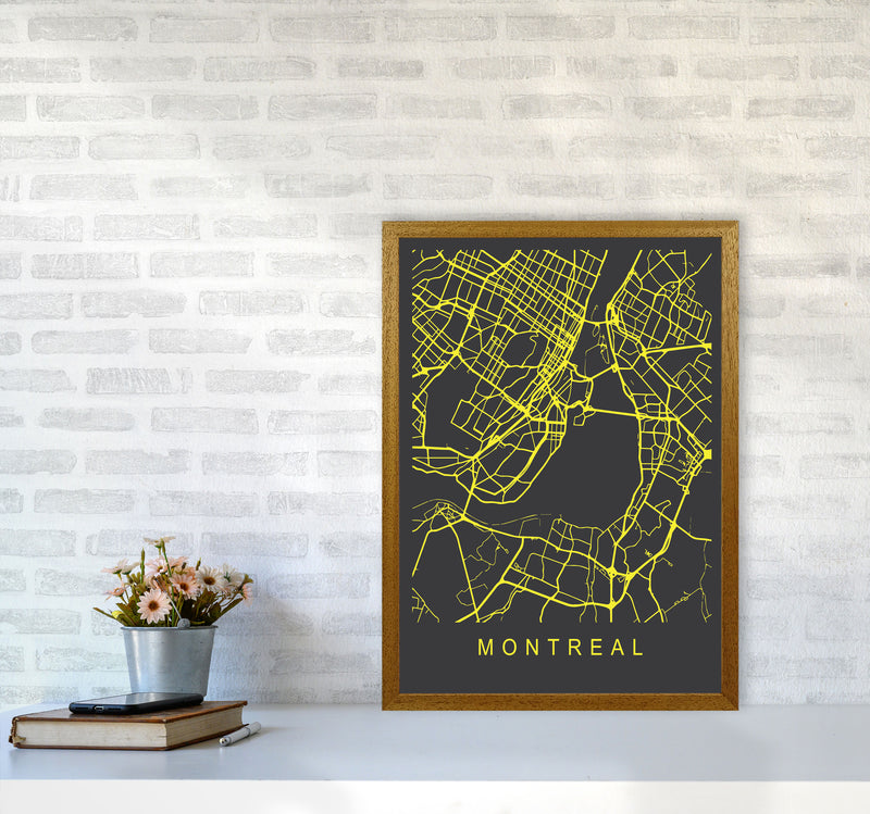 Montreal Map Neon Art Print by Pixy Paper A2 Print Only