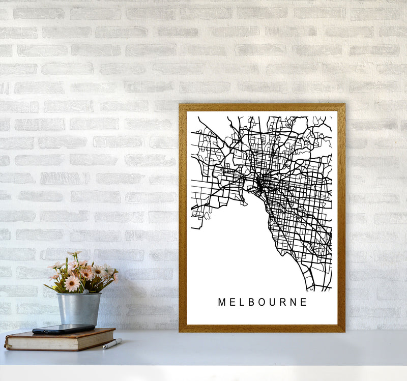 Melbourne Map Art Print by Pixy Paper A2 Print Only