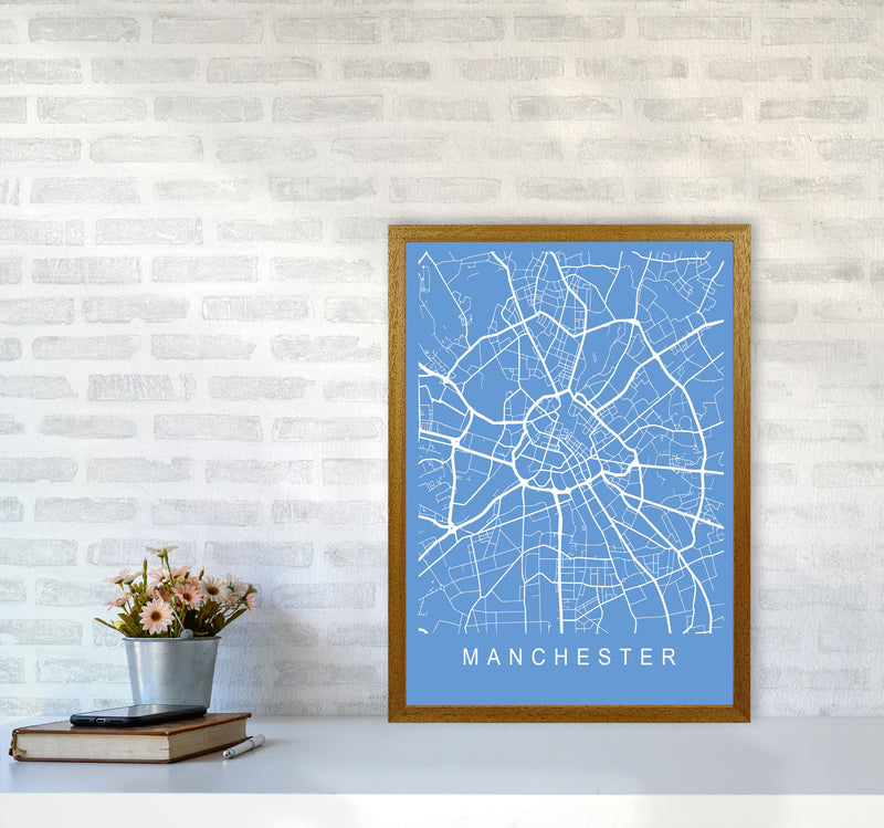 Manchester Map Blueprint Art Print by Pixy Paper A2 Print Only