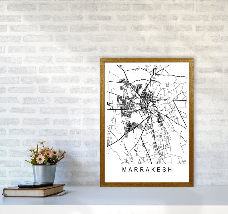 Marrakesh Map Art Print by Pixy Paper A2 Print Only