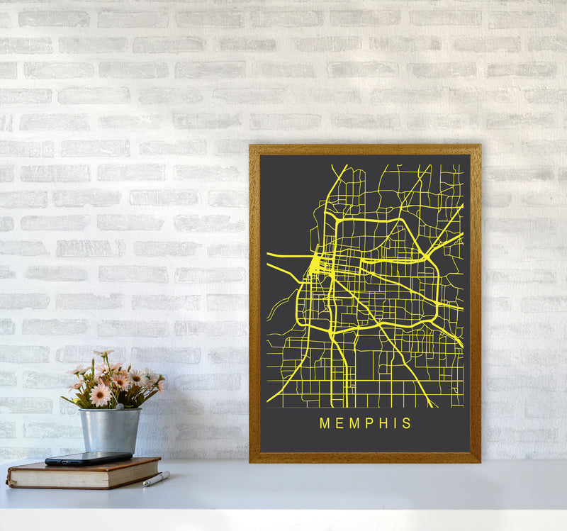 Memphis Map Neon Art Print by Pixy Paper A2 Print Only