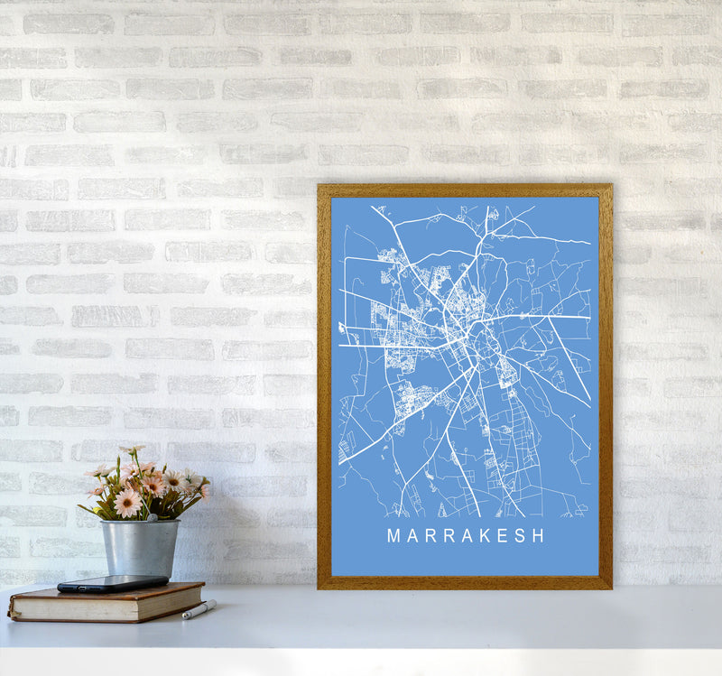 Marrakesh Map Blueprint Art Print by Pixy Paper A2 Print Only