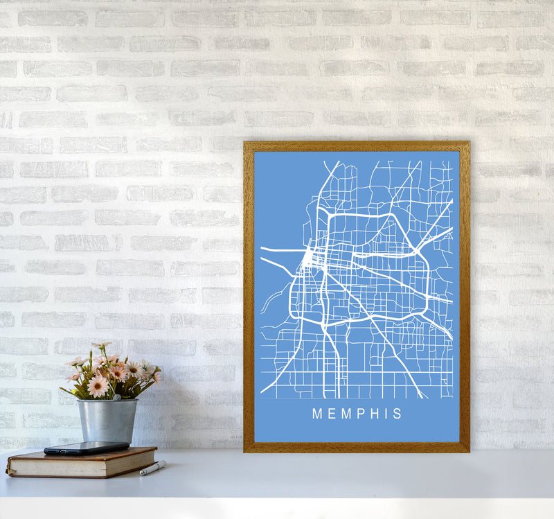 Memphis Map Blueprint Art Print by Pixy Paper A2 Print Only