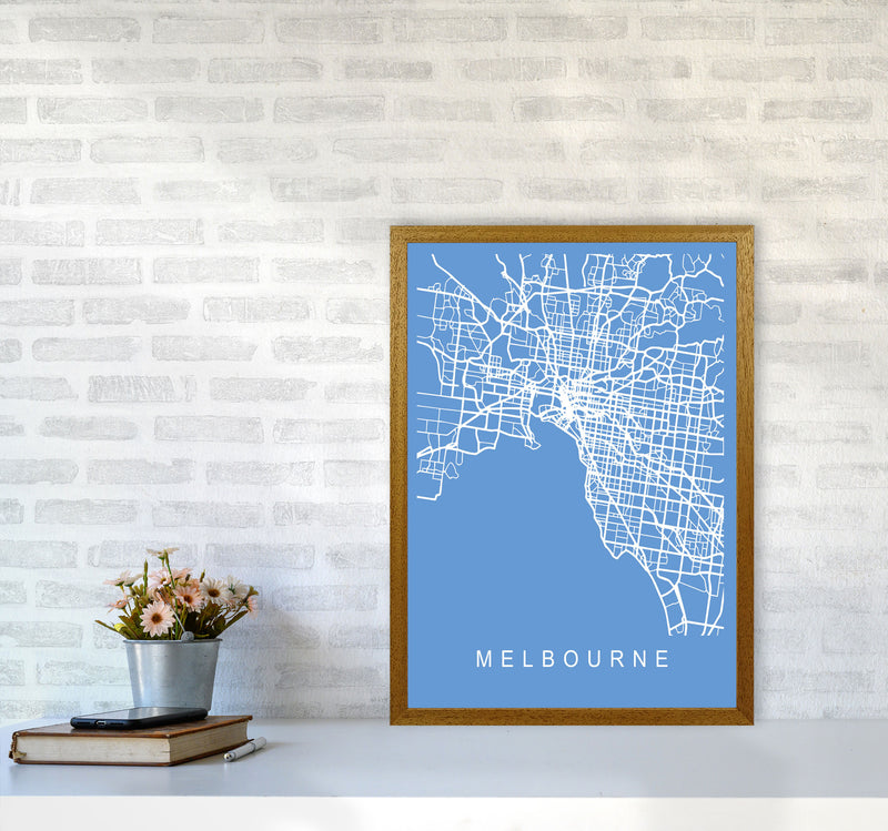 Melbourne Map Blueprint Art Print by Pixy Paper A2 Print Only