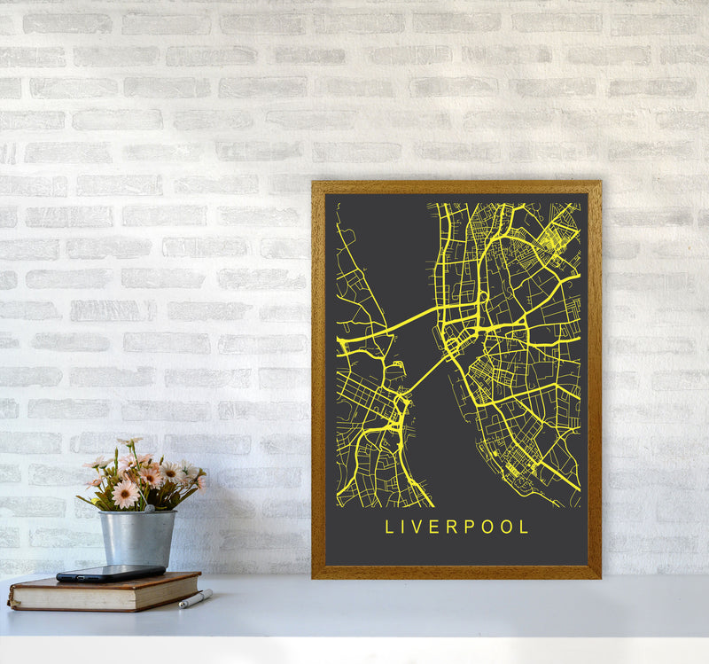 Liverpool Map Neon Art Print by Pixy Paper A2 Print Only