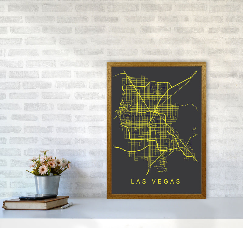 Las Vegas Map Neon Art Print by Pixy Paper A2 Print Only