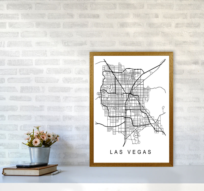 Las Vegas Map Art Print by Pixy Paper A2 Print Only