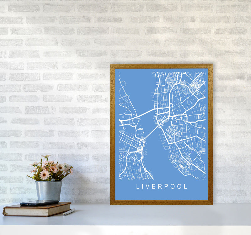 Liverpool Map Blueprint Art Print by Pixy Paper A2 Print Only