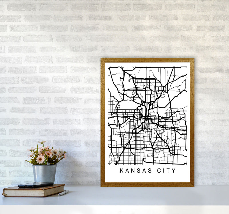 Kansas City Map Art Print by Pixy Paper A2 Print Only