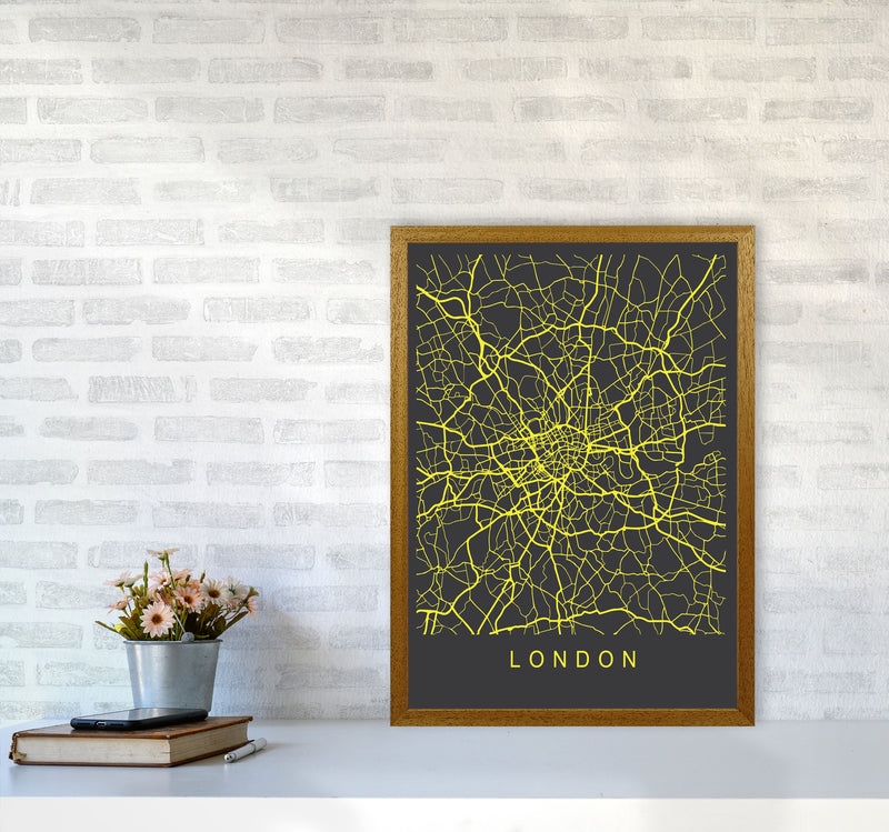 London Map Neon Art Print by Pixy Paper A2 Print Only
