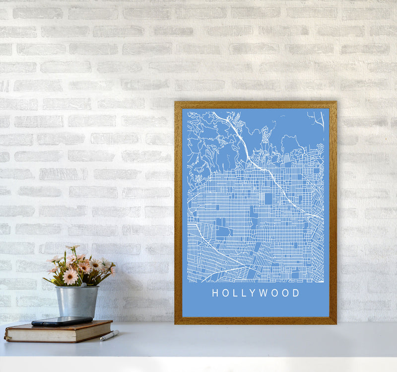 Hollywood Map Blueprint Art Print by Pixy Paper A2 Print Only