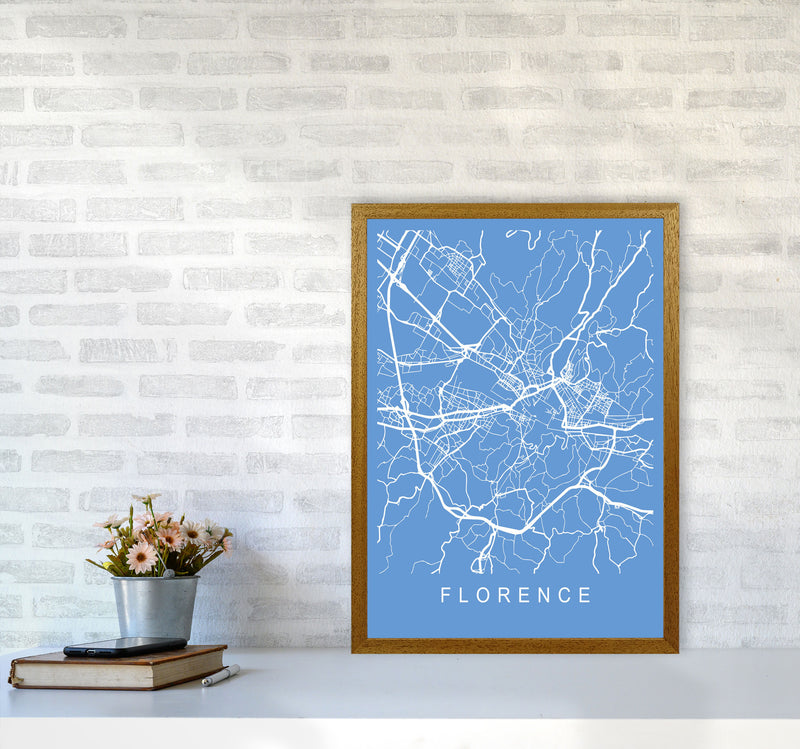 Florence Map Blueprint Art Print by Pixy Paper A2 Print Only