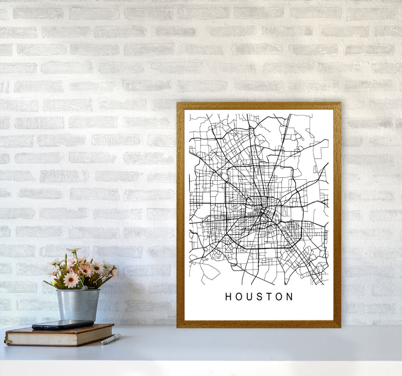 Houston Map Art Print by Pixy Paper A2 Print Only