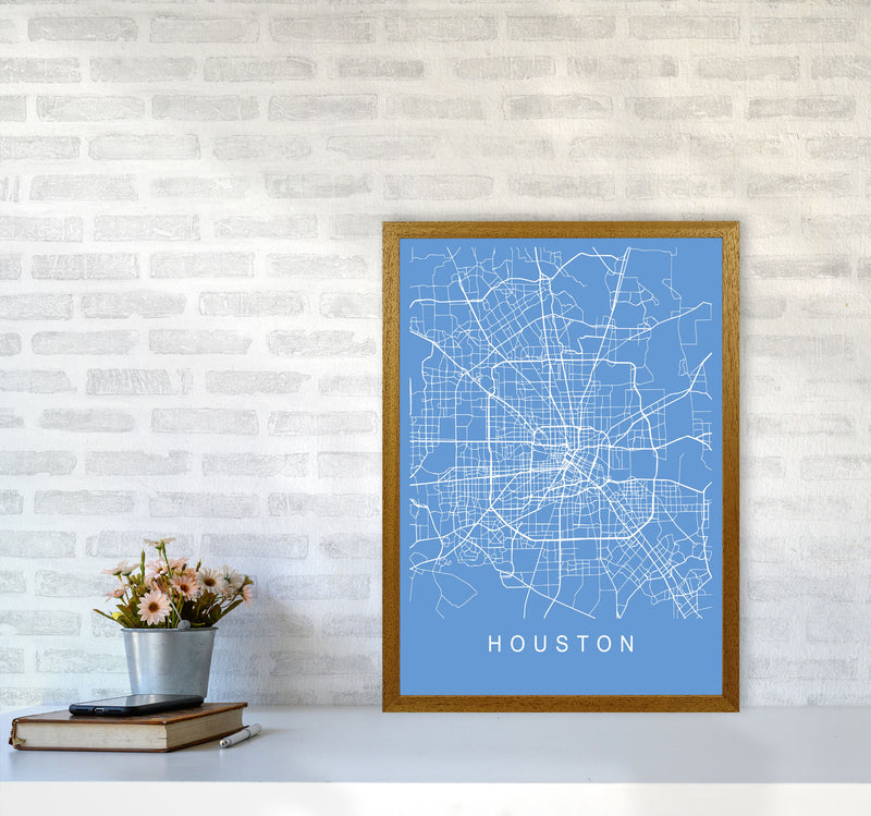 Houston Map Blueprint Art Print by Pixy Paper A2 Print Only