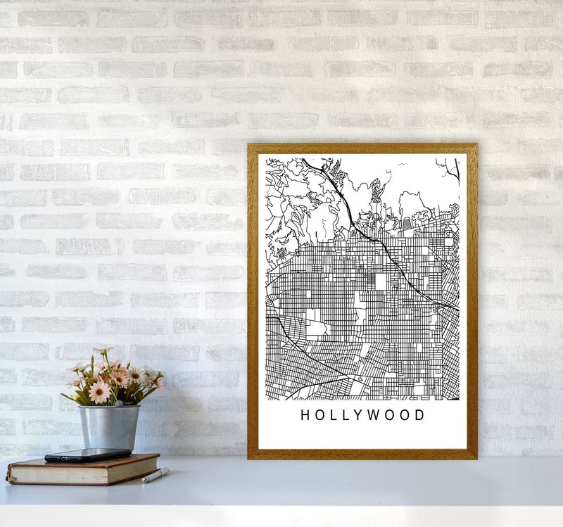 Hollywood Map Art Print by Pixy Paper A2 Print Only