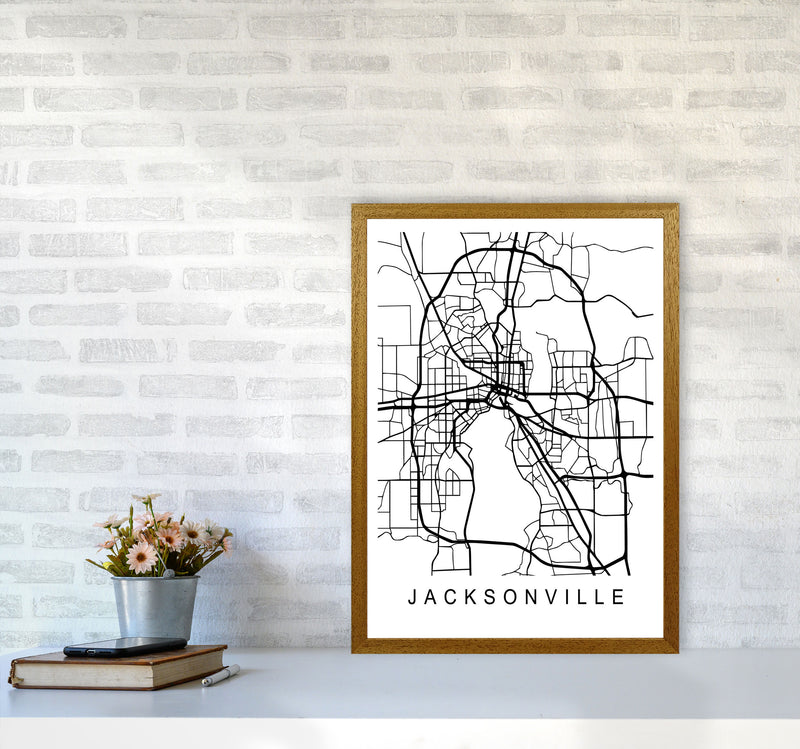 Jacksonville Map Art Print by Pixy Paper A2 Print Only