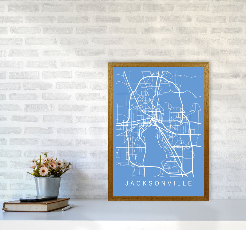 Jacksonville Map Blueprint Art Print by Pixy Paper A2 Print Only