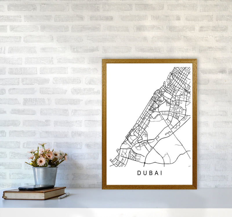 Dubai Map Art Print by Pixy Paper A2 Print Only
