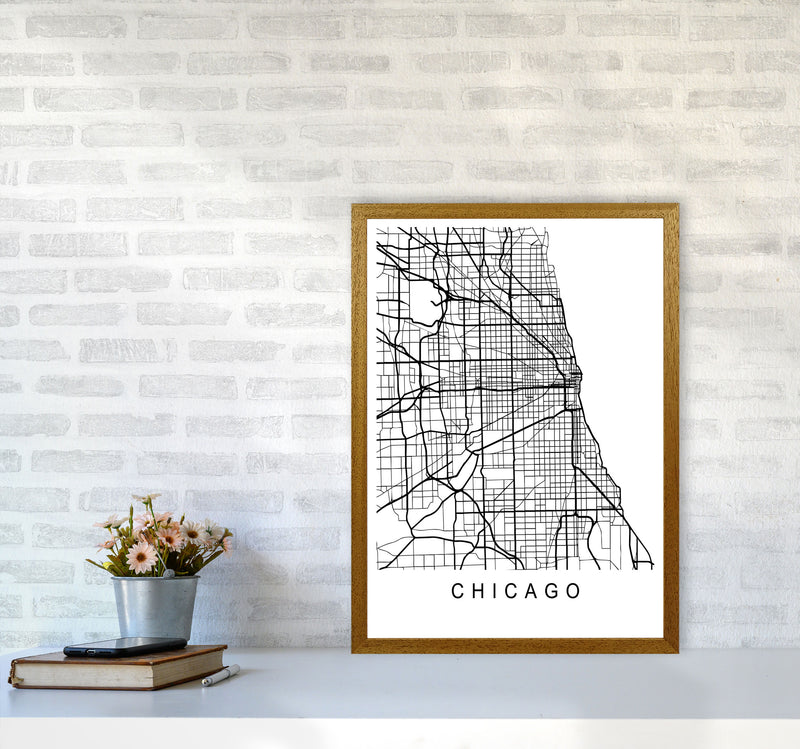Chicago Map Art Print by Pixy Paper A2 Print Only