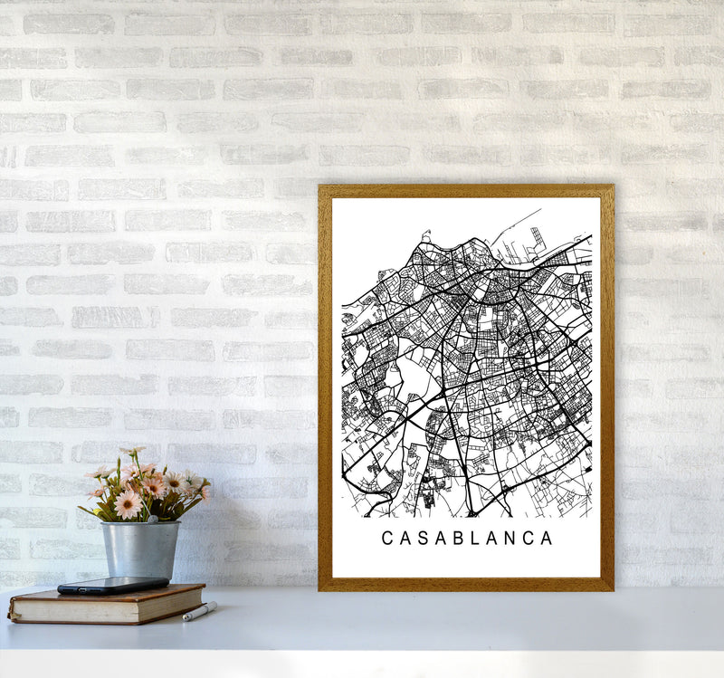 Casablanca Map Art Print by Pixy Paper A2 Print Only