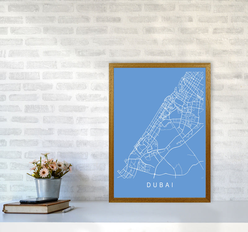 Dubai Map Blueprint Art Print by Pixy Paper A2 Print Only