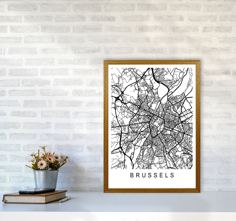 Brussels Map Art Print by Pixy Paper A2 Print Only