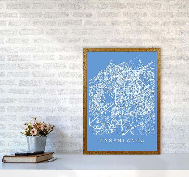 Casablanca Map Blueprint Art Print by Pixy Paper A2 Print Only