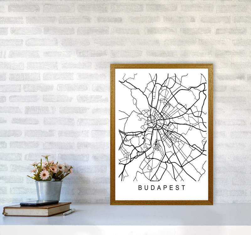 Budapest Map Art Print by Pixy Paper A2 Print Only