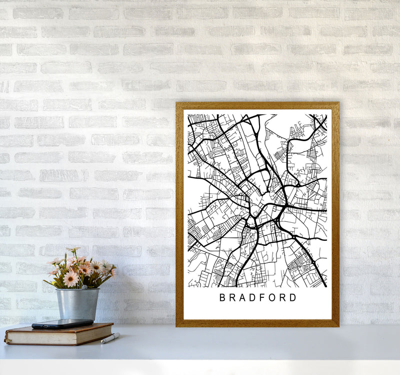 Bradford Map Art Print by Pixy Paper A2 Print Only
