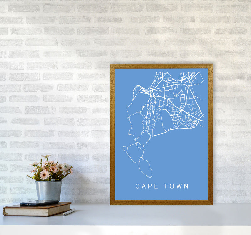 Cape Town Map Blueprint Art Print by Pixy Paper A2 Print Only