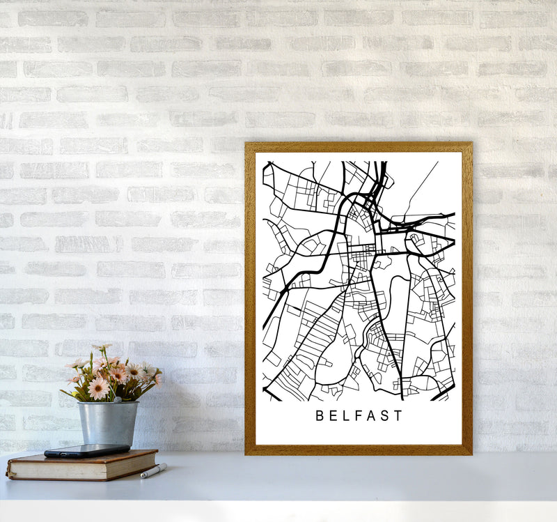 Belfast Map Art Print by Pixy Paper A2 Print Only