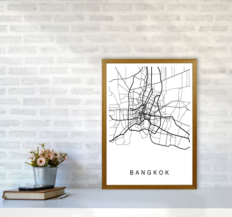 Bangkok Map Art Print by Pixy Paper A2 Print Only