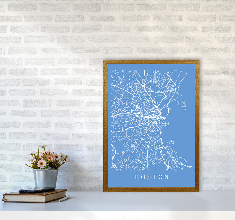 Boston Map Blueprint Art Print by Pixy Paper A2 Print Only