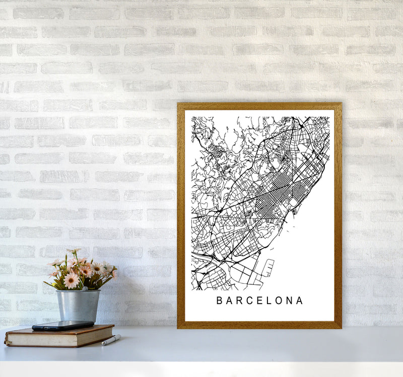 Barcelona Map Art Print by Pixy Paper A2 Print Only