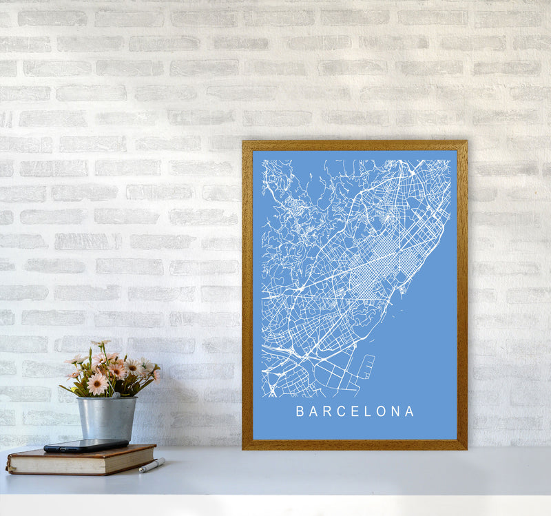 Barcelona Map Blueprint Art Print by Pixy Paper A2 Print Only