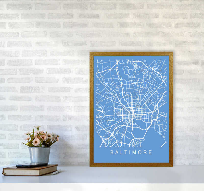 Baltimore Map Blueprint Art Print by Pixy Paper A2 Print Only