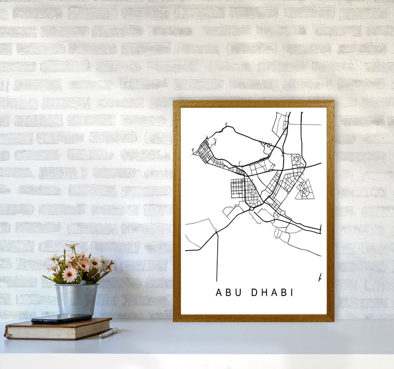 Abu Dhabi Map Art Print by Pixy Paper A2 Print Only