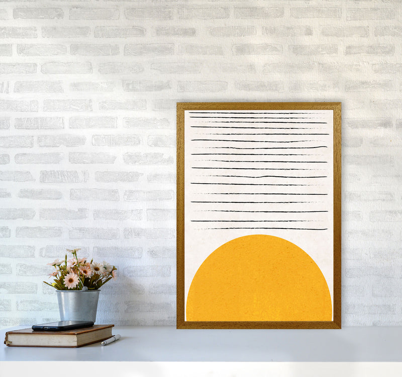 Sun lines mustard Art Print by Pixy Paper A2 Print Only